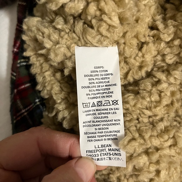 L. L. Bean men’s fleece lined flannel coat - Picture 5 of 8